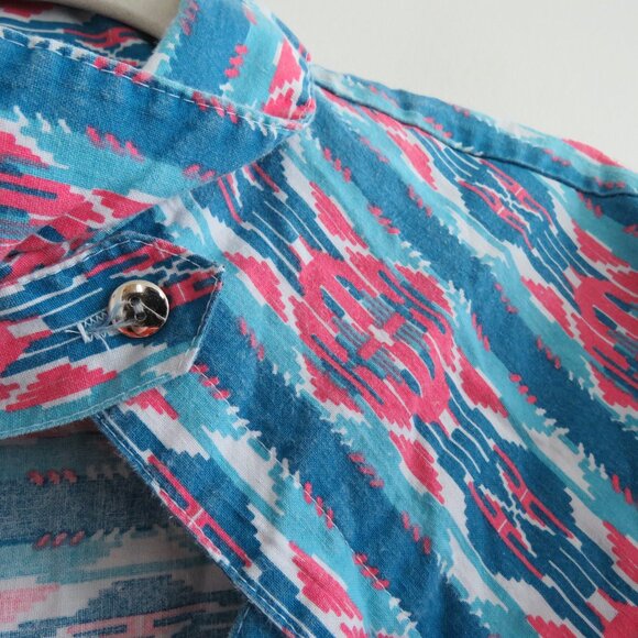 VINTAGE CIRCLE T Aztec Western Southwestern Button Down Shirt Country Rodeo - Picture 9 of 15